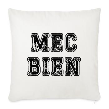 mec bien - Housse de coussin décorative 45 x 45 cm - blanc nature - Devant
