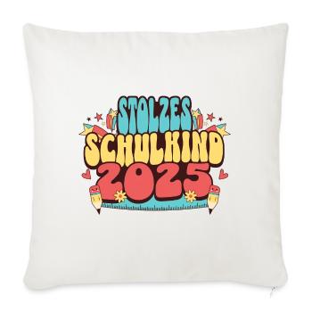 Stolzes Schulkind 2025 - Sofakissenbezug 45 x 45 cm - Naturweiß  - Vorne