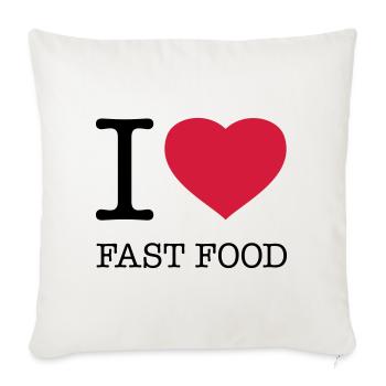 J’AIME LA RESTAURATION RAPIDE Foodie - Housse de coussin décorative 45 x 45 cm - blanc nature - Devant