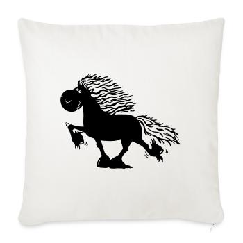 Funny Icelandic Horse - Sofa pillowcase 17,3'' x 17,3'' (45 x 45 cm) - natural white - Front