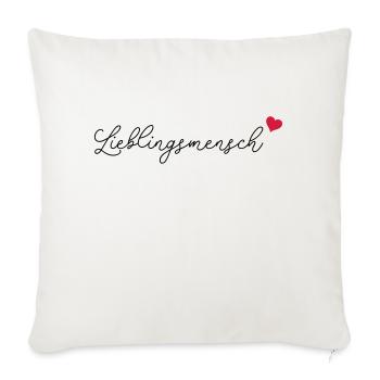 Lieblingsmensch - Sofakissenbezug 45 x 45 cm - Naturweiß  - Vorne