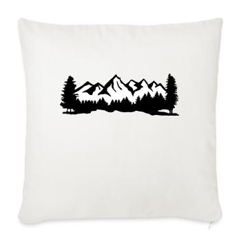 Mountains with snow, forest and trees - Sofa pillowcase 17,3'' x 17,3'' (45 x 45 cm) - natural white - Front