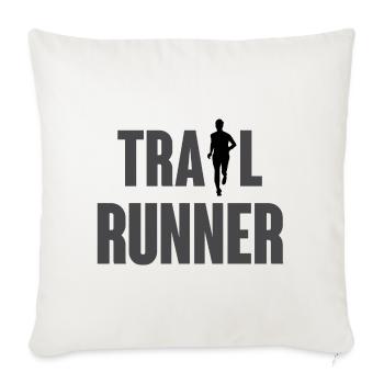 Coureur de trail - Housse de coussin décorative 45 x 45 cm - blanc nature - Devant