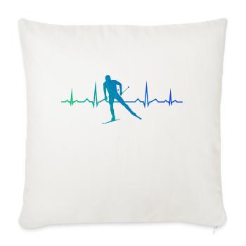 Men's Cross-Country Classic Cross-Country Skiing Klassisc - Sofa pillowcase 17,3'' x 17,3'' (45 x 45 cm) - natural white - Front