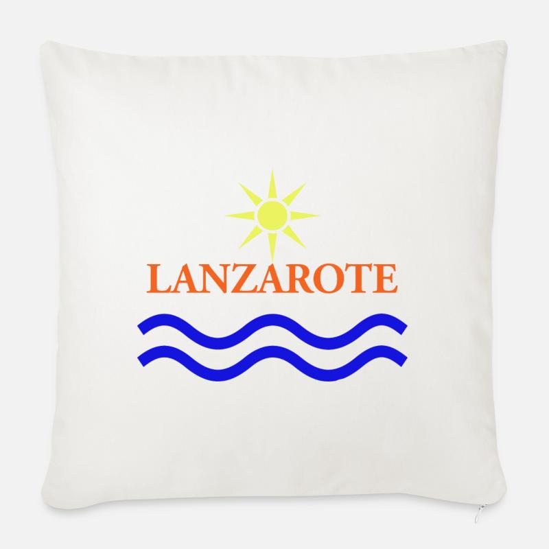 LANZAROTE-Kanarische Inseln-Spanien - Sofakissenbezug 45 x 45 cm - Naturweiß