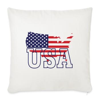 USA Map - Sofa pillowcase 17,3'' x 17,3'' (45 x 45 cm) - natural white - Front
