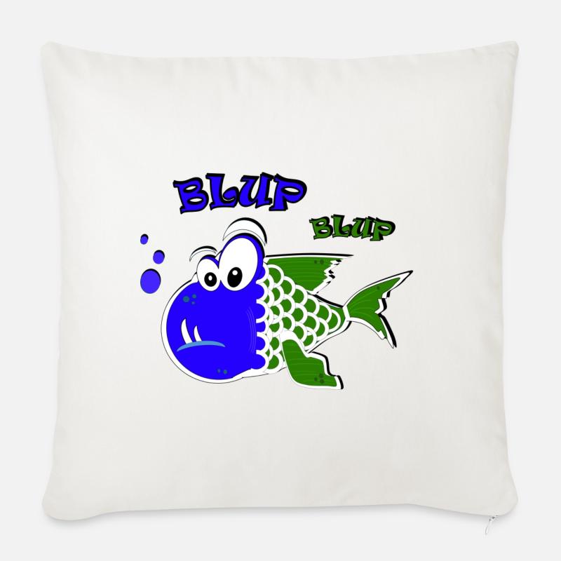 Blup Blup PG Fisch - Sofakissenbezug 45 x 45 cm - Naturweiß 