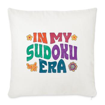 à l’époque du Sudoku - Housse de coussin décorative 45 x 45 cm - blanc nature - Devant