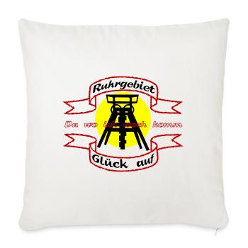 Zeche Förderturm im Ruhrgebiet - Sofakissenbezug 45 x 45 cm - Naturweiß  - Vorne