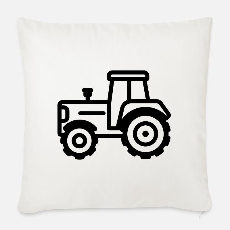 Traktor - Sofakissenbezug 45 x 45 cm - Naturweiß 