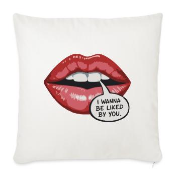 Bold Lip Pop Art: Be Liked - Sofa pillowcase 17,3'' x 17,3'' (45 x 45 cm) - natural white - Front