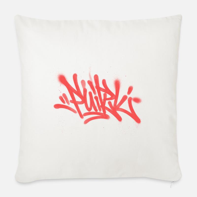 Graffiti Spray Abstract Roter Tag - Sofakissenbezug 45 x 45 cm - Naturweiß 