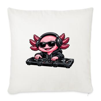 Axolotl Beats – Cute Axolotl as a DJ - Sofa pillowcase 17,3'' x 17,3'' (45 x 45 cm) - natural white - Front