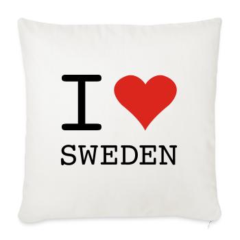 I LOVE SWEDEN Schweden - Sofa pillowcase 17,3'' x 17,3'' (45 x 45 cm) - natural white - Front