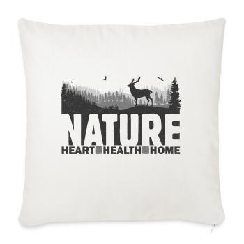 Nature Coeur Santé Accueil - Housse de coussin décorative 45 x 45 cm - blanc nature - Devant