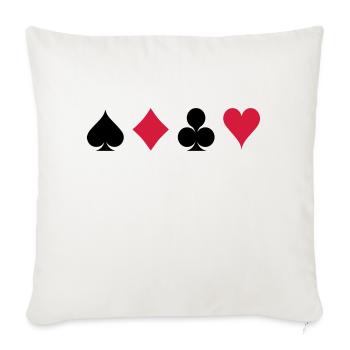 Jeu De Cartes - Carte à jouer - Housse de coussin décorative 45 x 45 cm - blanc nature - Devant