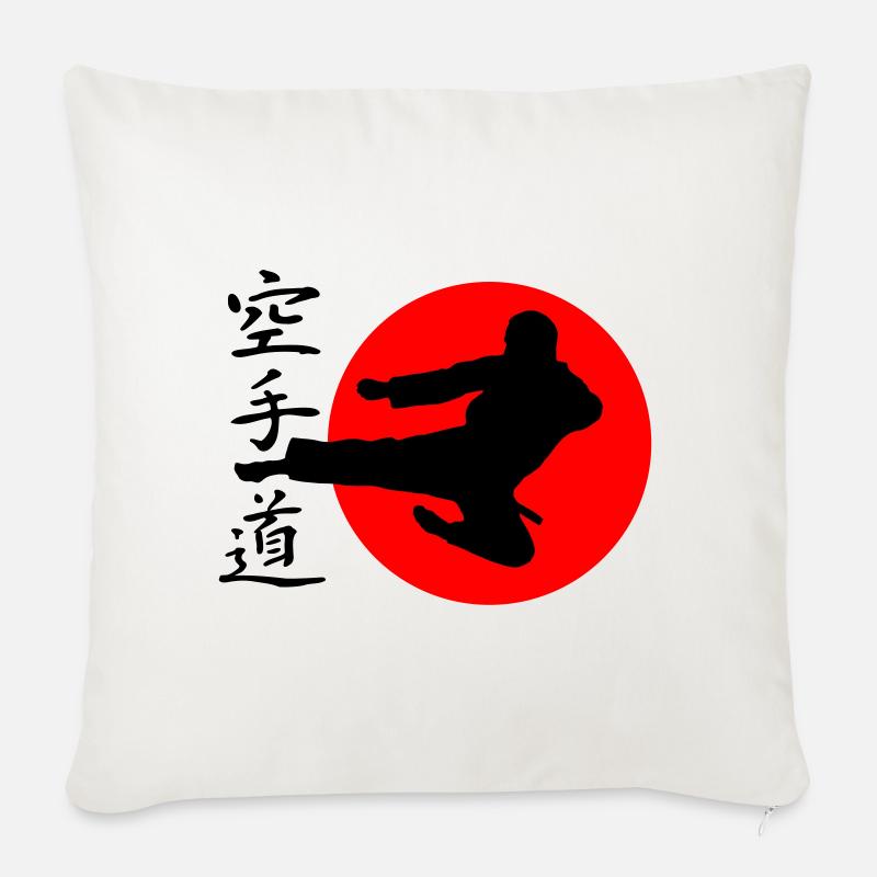 Karate Yokotobigeri - Sofakissenbezug 45 x 45 cm - Naturweiß 