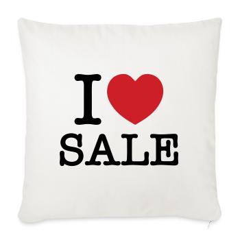 I HEART [LOVE] SALE - Sofa pillowcase 17,3'' x 17,3'' (45 x 45 cm) - natural white - Front
