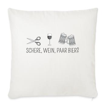 Schere, Wein, paar Bier - Party Saufen Team - Sofakissenbezug 45 x 45 cm - Naturweiß  - Vorne