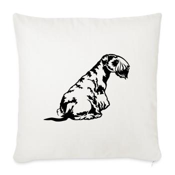 Cesky Terrier - Sofakissenbezug 45 x 45 cm - Naturweiß  - Vorne