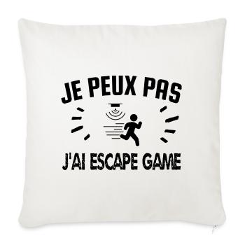 je peux pas j'ai escape game - Housse de coussin décorative 45 x 45 cm - blanc nature - Devant