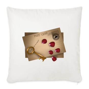 Post Card: Secrets will be released - Sofa pillowcase 17,3'' x 17,3'' (45 x 45 cm) - natural white - Front