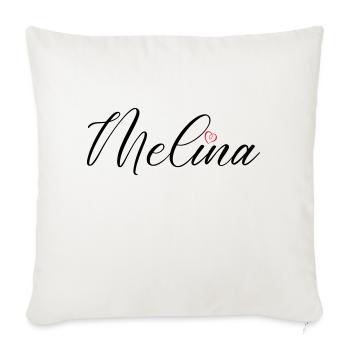 Melina Name Heart - Sofa pillowcase 17,3'' x 17,3'' (45 x 45 cm) - natural white - Front