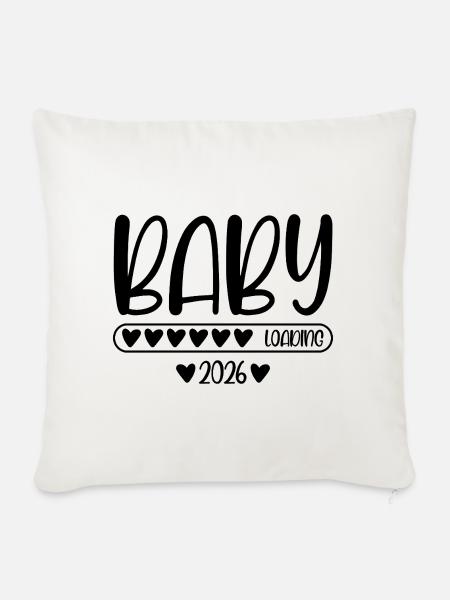 Baby 2026 loading - Sofakissenbezug 45 x 45 cm - Naturweiß 