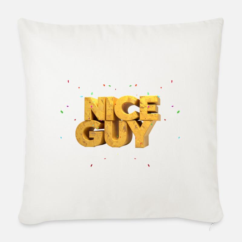 Nice Guy – Monumentale Sandstein-Buchstaben & Konf - Sofakissenbezug 45 x 45 cm - Naturweiß 