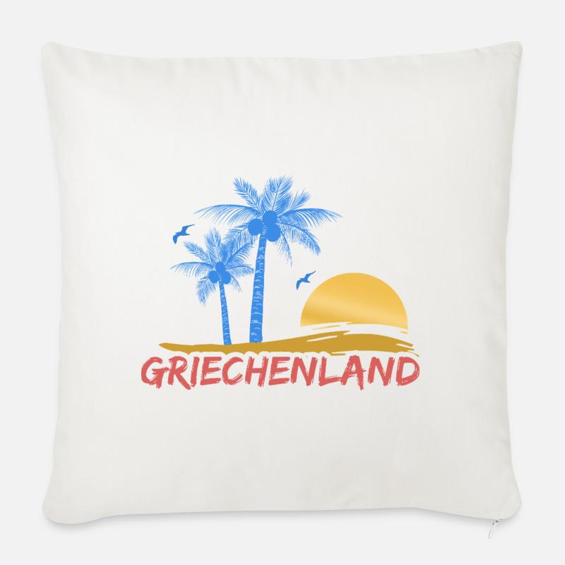 Griechenland - Sofakissenbezug 45 x 45 cm - Naturweiß