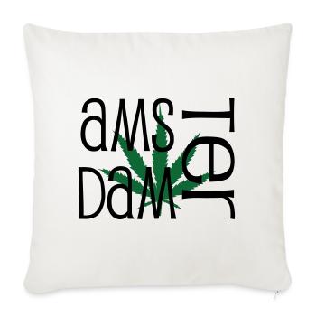 Amsterdam - Cannabis - Weed - Housse de coussin décorative 45 x 45 cm - blanc nature - Devant