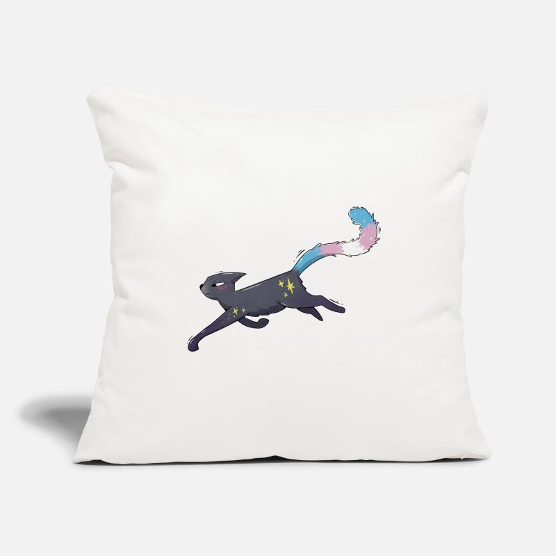 Fierté trans de chat mignon Housse de coussin décorative 45 x 45 cm