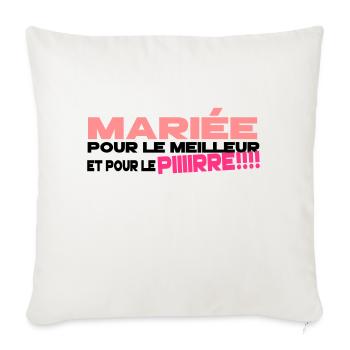 mariée humour - Housse de coussin décorative 45 x 45 cm - blanc nature - Devant