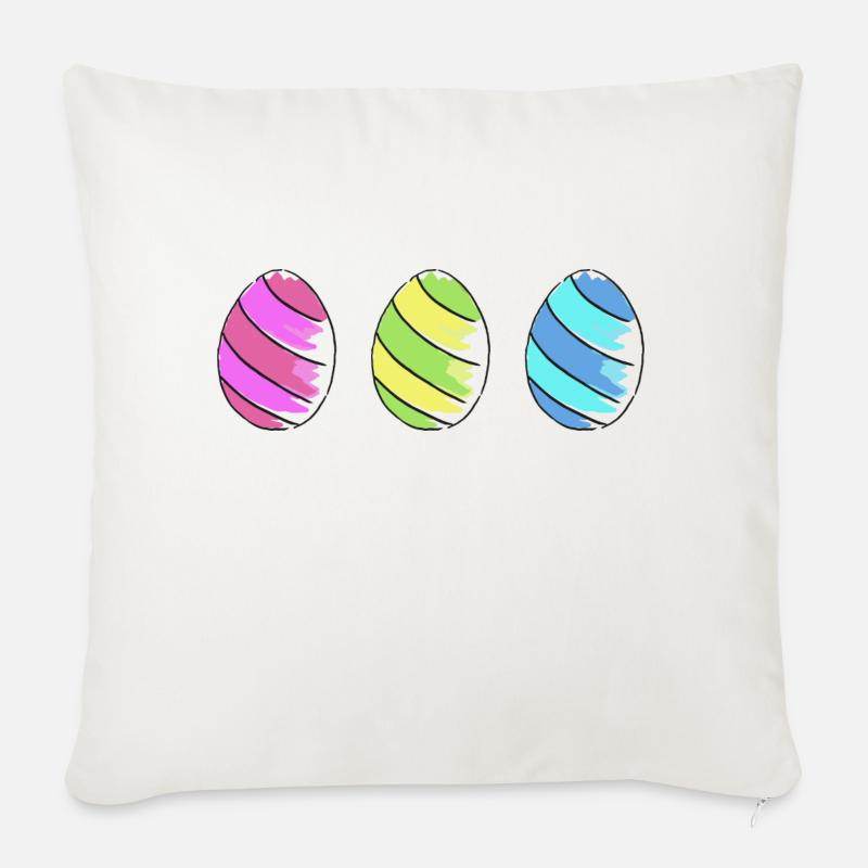 eggs eggs easter easteregg easter eggs easter75 - Sofa pillowcase 17,3'' x 17,3'' (45 x 45 cm) - natural white