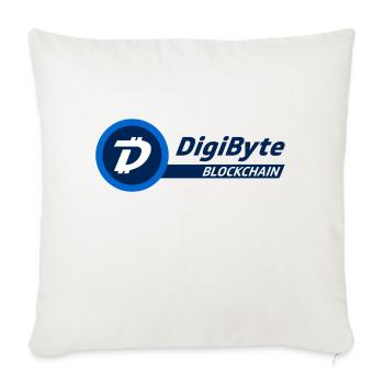 DigiByte Logo mit Text (DGB) - Sofakissenbezug 45 x 45 cm - Naturweiß  - Vorne