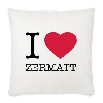I LOVE ZERMATT - Sofakissenbezug 45 x 45 cm - Naturweiß  - Vorne