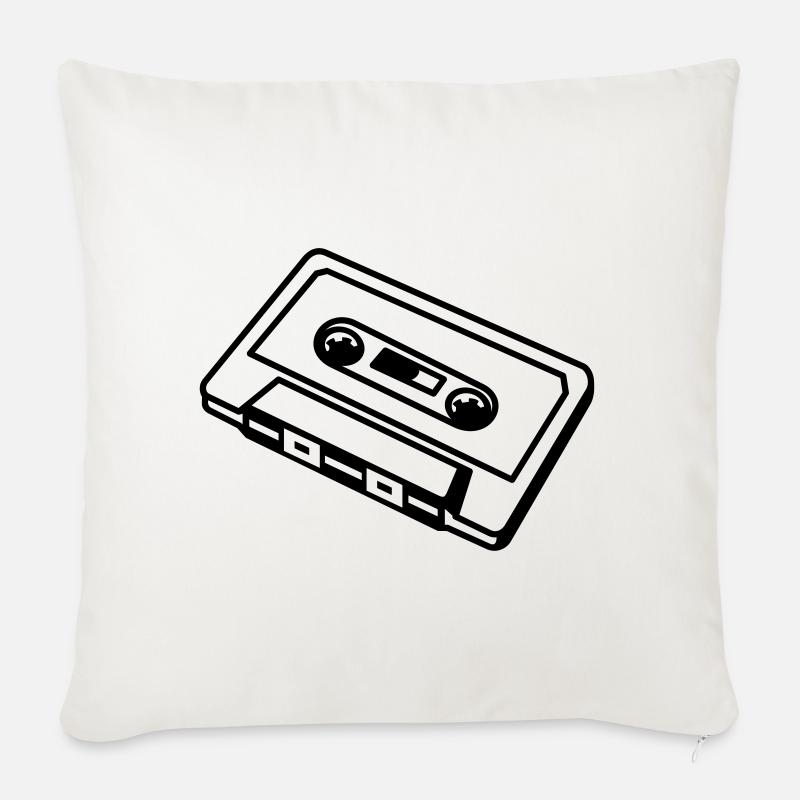 Retro Kassette – Old School Mixtape Musik Desig - Sofakissenbezug 45 x 45 cm - Naturweiß 