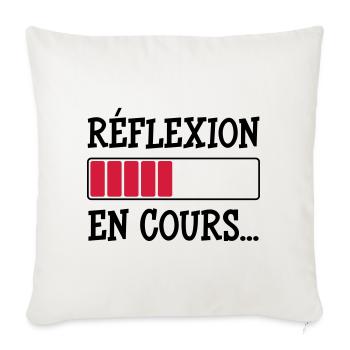Réflexion en cours... - Housse de coussin décorative 45 x 45 cm - blanc nature - Devant