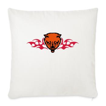 loup en flammes - Housse de coussin décorative 45 x 45 cm - blanc nature - Devant