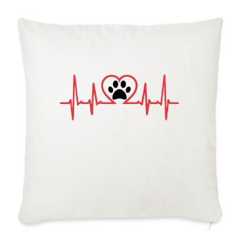 Pulzo Heart - Dog Footprint - Sofa pillowcase 17,3'' x 17,3'' (45 x 45 cm) - natural white - Front