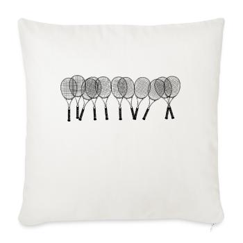 Raquette de tennis-idée cadeau tennis - Housse de coussin décorative 45 x 45 cm - blanc nature - Devant