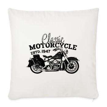 Rétro 1947 Moto Motard Moto Anniversaire 1947 - Housse de coussin décorative 45 x 45 cm - blanc nature - Devant