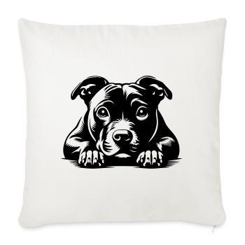 Staffordshire Bull Terrier Head with Paws - Sofa pillowcase 17,3'' x 17,3'' (45 x 45 cm) - natural white - Front