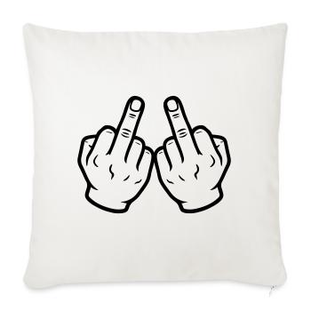 Hand Mittelfinger Frech - Sofakissenbezug 45 x 45 cm - Naturweiß  - Vorne