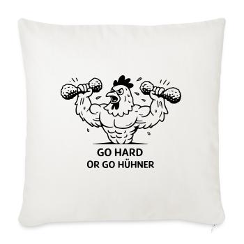 Pumps Fitness Go Hard or go Chickens - Sofa pillowcase 17,3'' x 17,3'' (45 x 45 cm) - natural white - Front