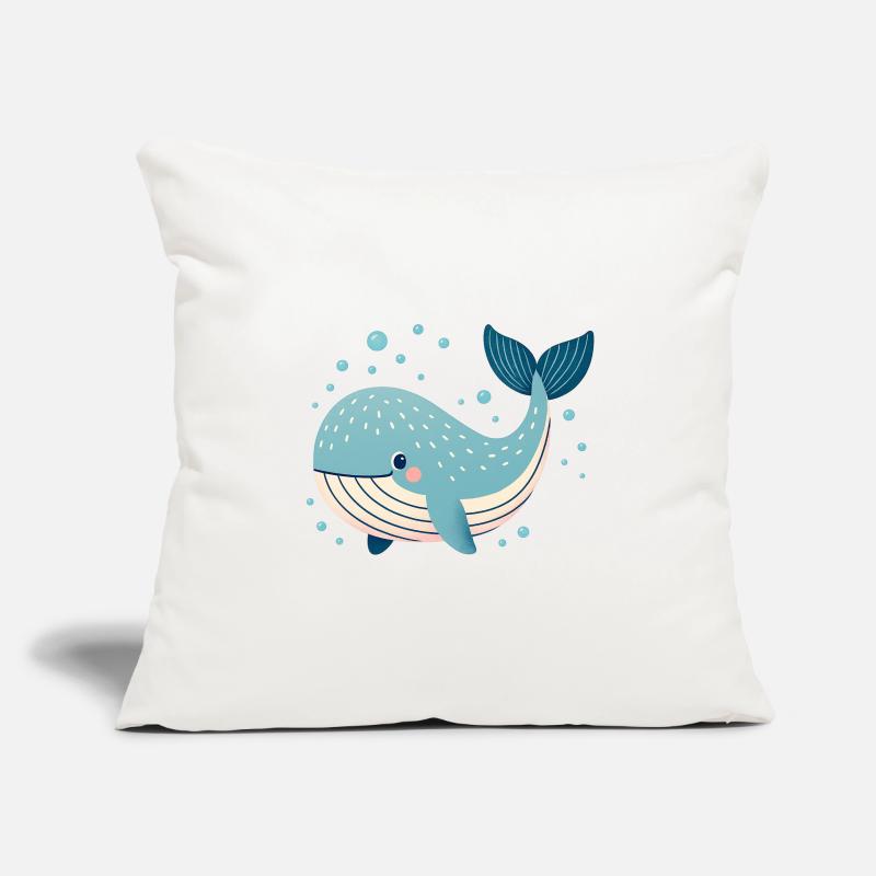 Blauwal mit Blasen Sofakissenbezug 45 x 45 cm