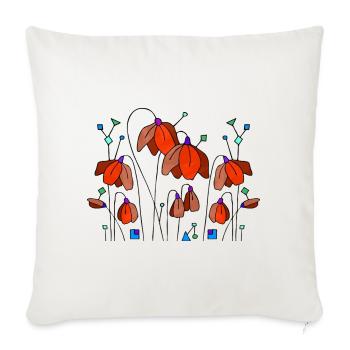 Fleur - Housse de coussin décorative 45 x 45 cm - blanc nature - Devant