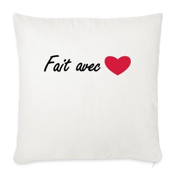 fait avec amour - Housse de coussin décorative 45 x 45 cm - blanc nature - Devant