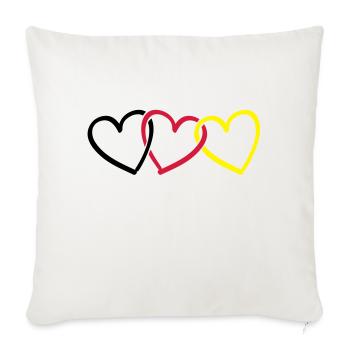 deutschland_herzen__love__f3 - Housse de coussin décorative 45 x 45 cm - blanc nature - Devant