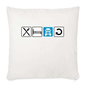 logo eat sleep drive repeat truck truck lorry fe - Sofa pillowcase 17,3'' x 17,3'' (45 x 45 cm) - natural white - Front